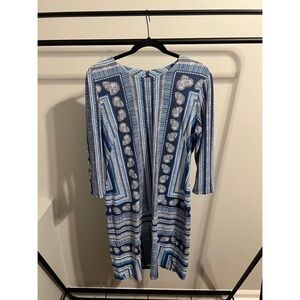 J. McLaughlin Blue White Paisley Sophia Dress Catalina Cloth Size Large